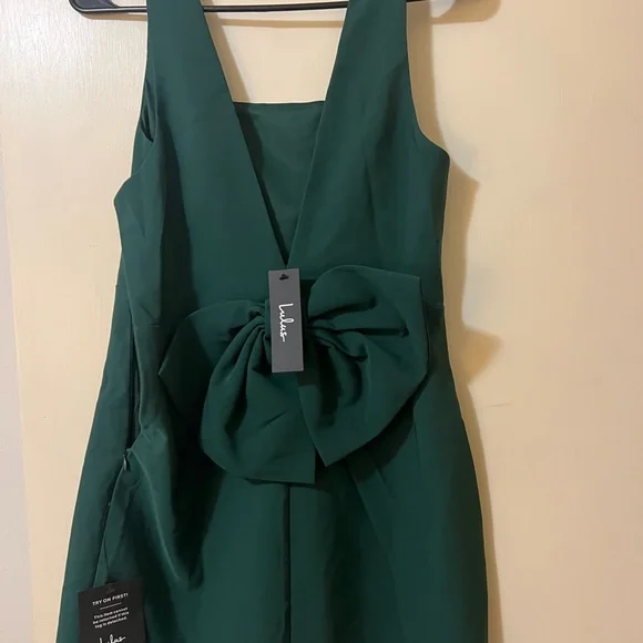 Lulu's Forest Green Midi Dress - Picture 2 of 2
